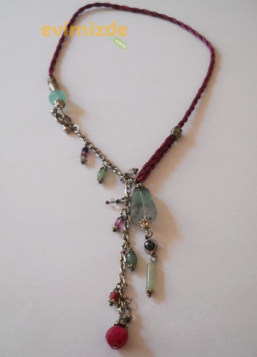 Takı KL40-Yakut Damlalı Kolye